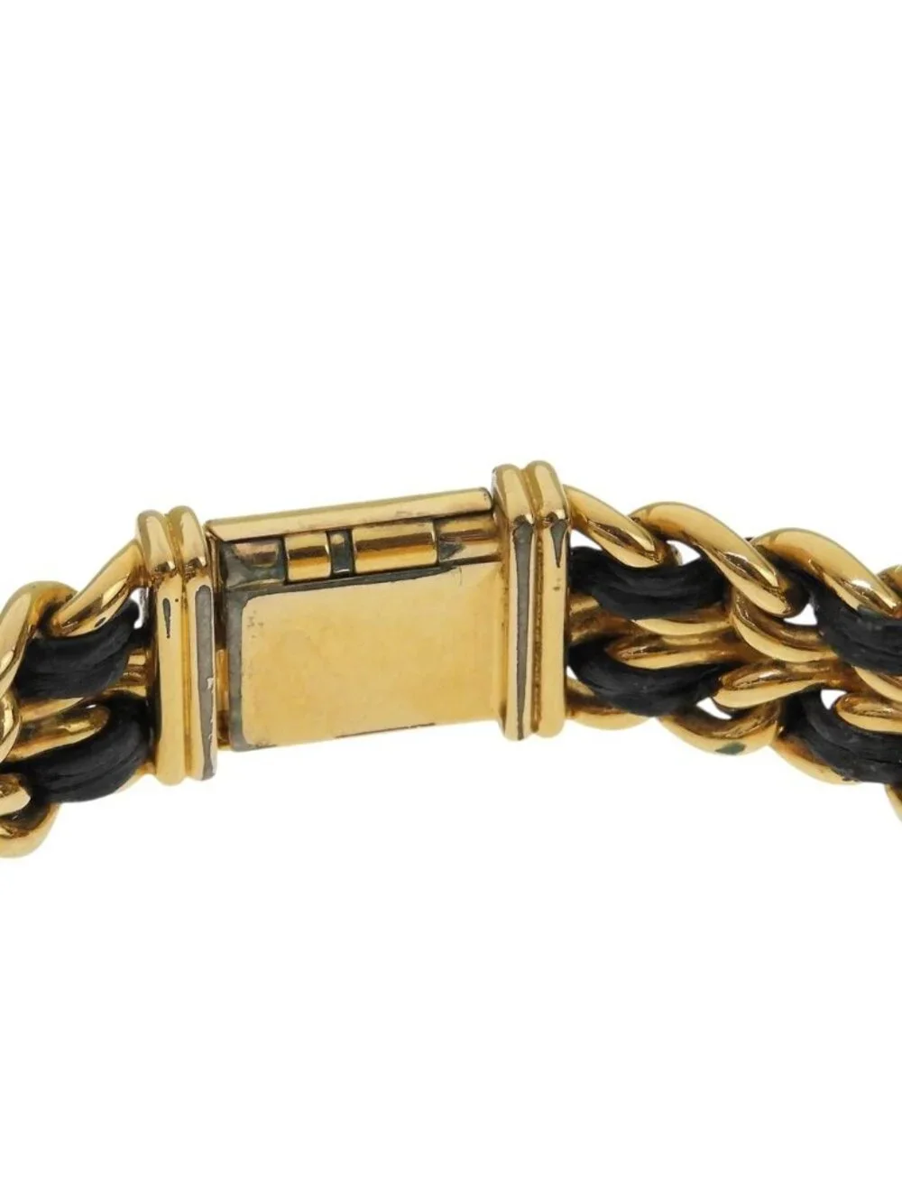 Chanel Premiere M Gold Plated Leather Quartz Analog Display Black Dial Watch